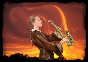 Feuriges Saxophon