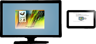 Monitor und Smartphone