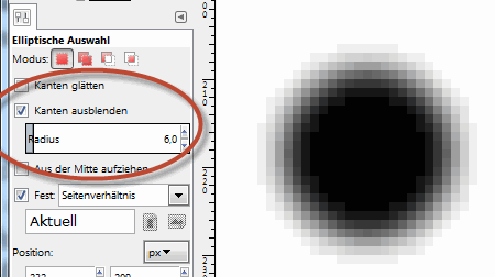 Kreis mit ausgeblendeten Kanten