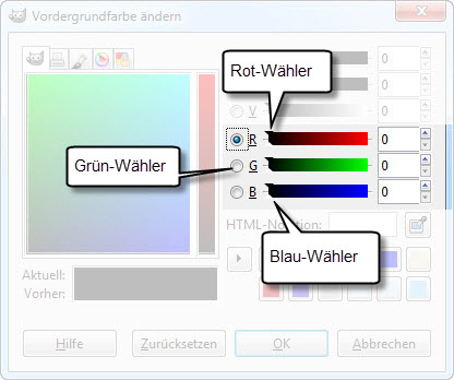 Farbe wählen: RGB Title