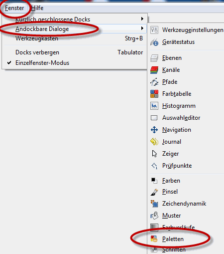Farbpaletten anzeigen Title