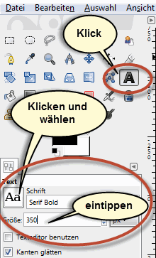 Text-Werkzeug Title