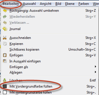 Mit Vordergrundfarbe füllen Title